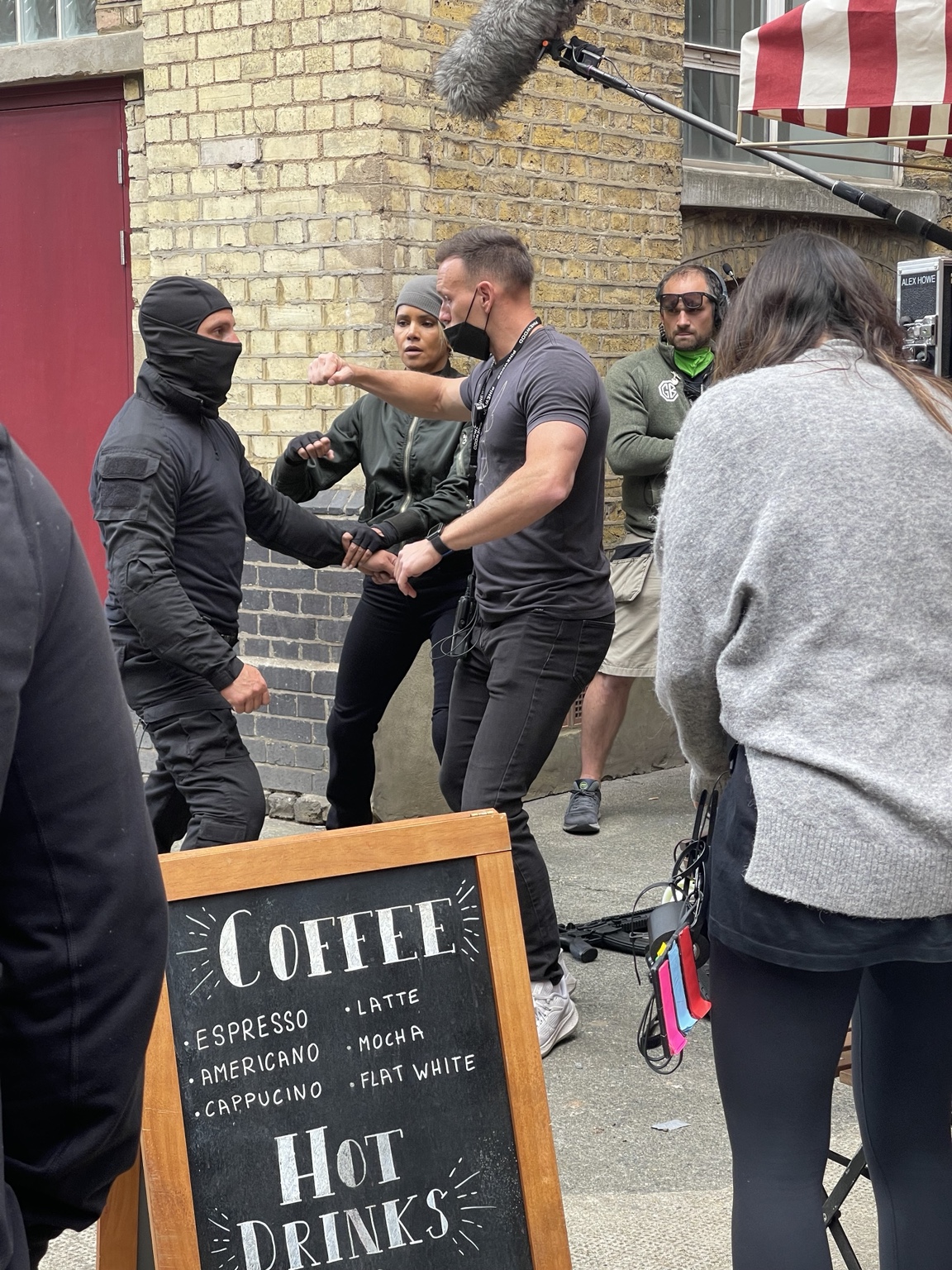Adam Brashaw demonstrating fight choreography to Halle Berry on The Union.